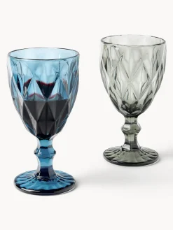 Copas de vino con patrón texturizado Colorado, 4 uds.