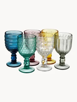 Copas de vino con relieves Geometrie, 6 uds.