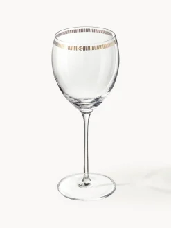 Copas de vino de cristal con decoración dorada Dvorak, 6 uds.