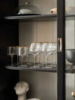 Copas de vino sopladas con relieve en forma esférica Palermo, 4 uds.