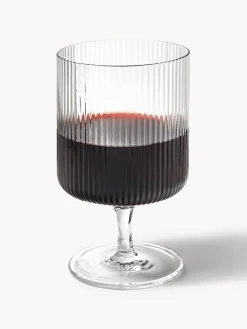 Copas de vino sopladas con relieves Ripple, 2 uds.
