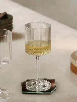 Copas de vino tinto sopladas con relieve Ripple, 2 uds.