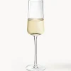 Copas flauta de champán artesanales con relieves Cami, 4 uds.