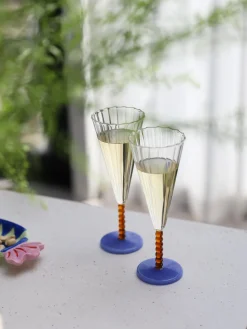 Copas flauta de champán artesanal Perle, 2 uds.