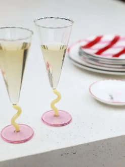 Copas flauta de champán artesanal Curve, 2 uds.