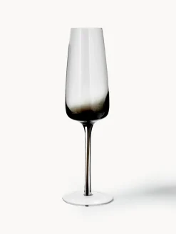 Copas flauta de champán con degradado sopladas Smoke, 4 uds.