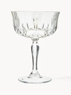 Copas pompadour de champán de cristal con relive Opera, 6 uds.