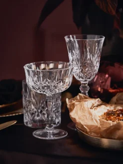 Copas pompadour de champán de cristal con relive Opera, 6 uds.