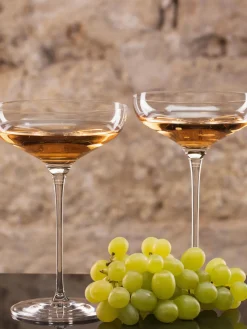 Copas pompadour de champán de cristal Swing, 6 uds.