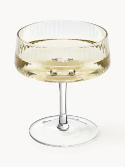 Copas pompadour de champán artesanales con relieves Cami, 4 uds.