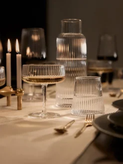 Copas pompadour de champán artesanales con relieves Cami, 4 uds.