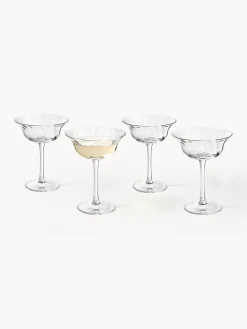 Copas pompadour de champán sopladas Swirl, 4 uds.