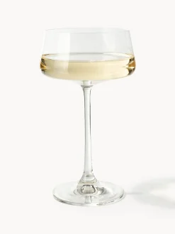 Copas pompadour de champán de cristal Gwenda, 6 uds.