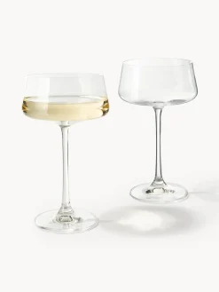 Copas pompadour de champán de cristal Gwenda, 6 uds.