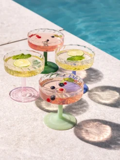 Copas pompadour de champán artesanales de vidrio borosilicato Twirl, 2 uds.