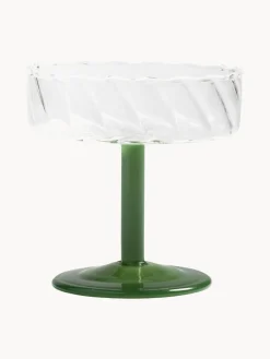 Copas pompadour de champán artesanales de vidrio de borosilicato Twirl, 2 uds.