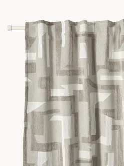 Cortina opaca de chenilla con cinta de lazo Felice, 2 uds.