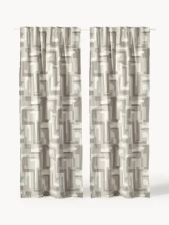 Cortina opaca de chenilla con cinta de lazo Felice, 2 uds.