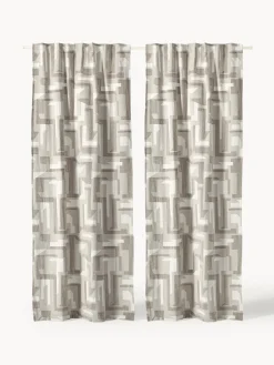 Cortina opaca de chenilla con cinta de lazo Felice, 2 uds.