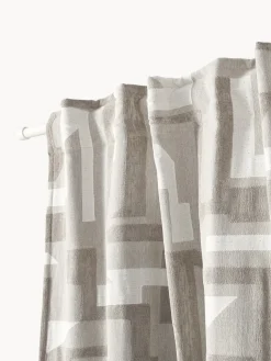 Cortina opaca de chenilla con cinta de lazo Felice, 2 uds.