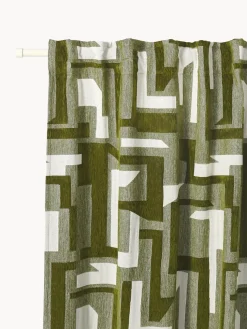 Cortina opaca de chenilla con cinta de lazo Felice, 2 uds.