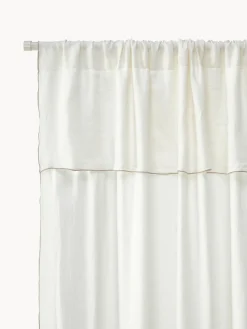 Cortinas de lino semitransparentes con dobladillo Eleonara, 2 uds.
