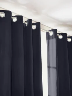 Cortinas oscurecedoras de terciopelo con ojales Rush, 2 uds.