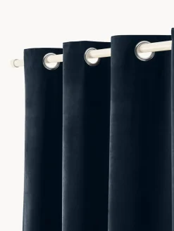 Cortinas oscurecedoras de terciopelo con ojales Rush, 2 uds.
