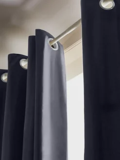 Cortinas oscurecedoras de terciopelo con ojales Rush, 2 uds.