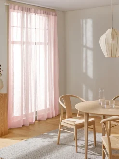 Cortinas semitransparente con cinta de lazo Gardine Ibiza, 2 uds.