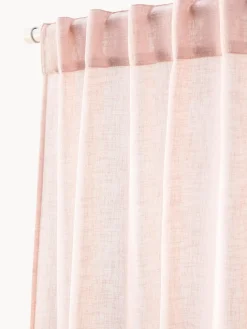 Cortinas semitransparente con cinta de lazo Gardine Ibiza, 2 uds.