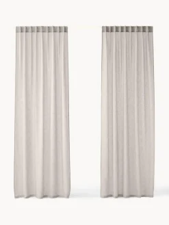 Cortinas semitransparente con cinta de lazo Gardine Ibiza, 2 uds.