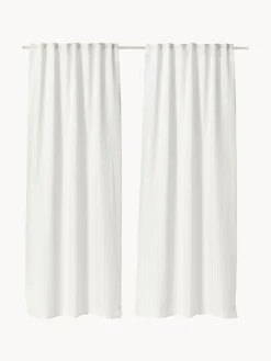 Cortinas semitransparente con cinta de lazo Birch, 2 uds.