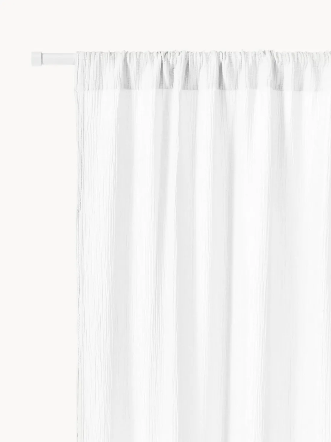 Cortinas semitransparente de muselina con dobladillo Malvina, 2 uds.