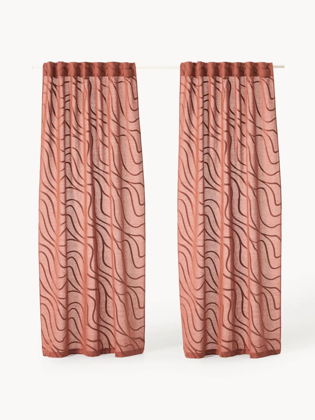 Cortinas semitransparentes con lazos Lidia, 2 uds.