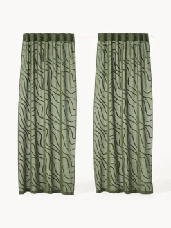 Cortinas semitransparentes con lazos Lidia, 2 uds.