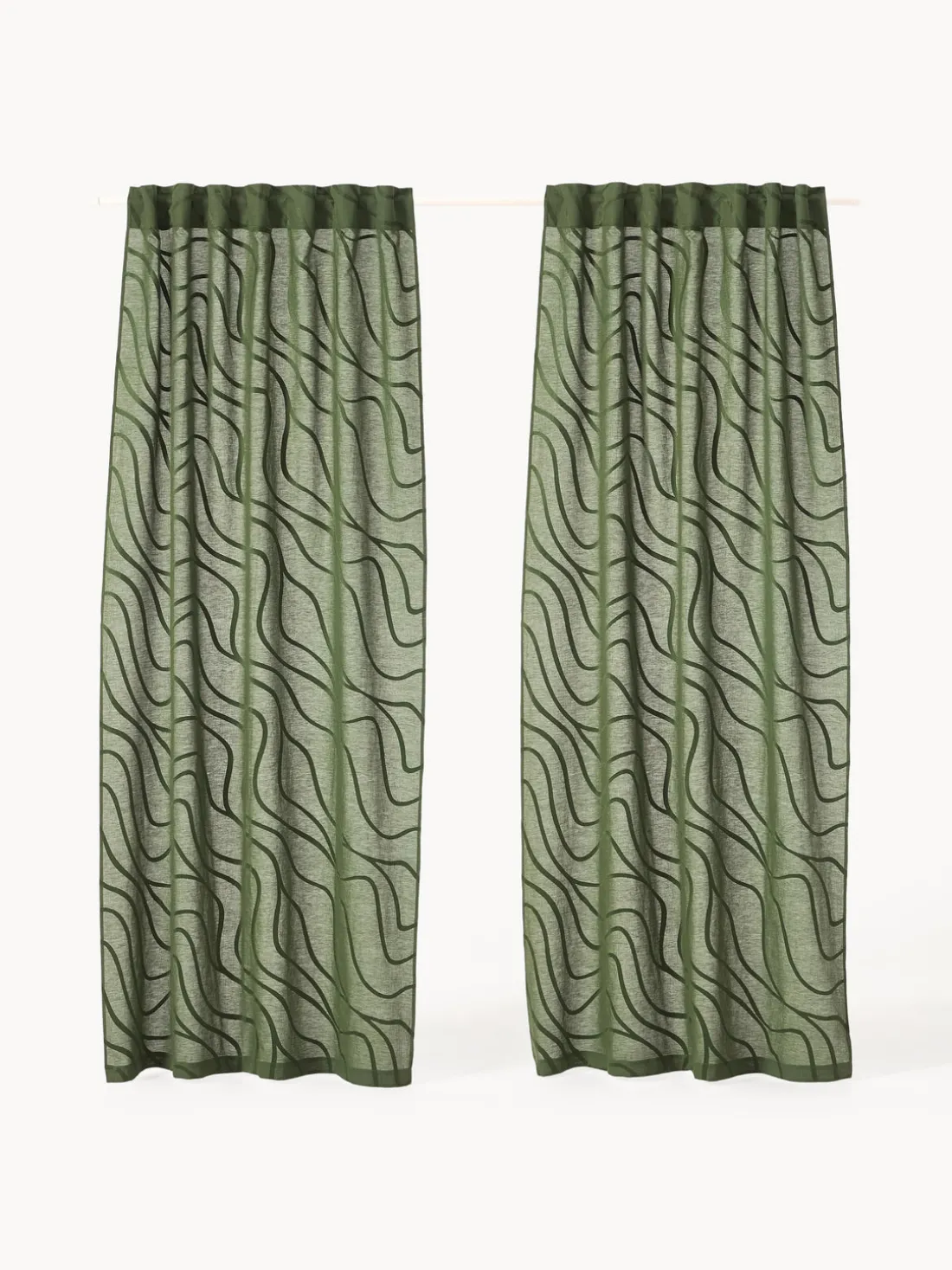 Cortinas semitransparentes con lazos Lidia, 2 uds.