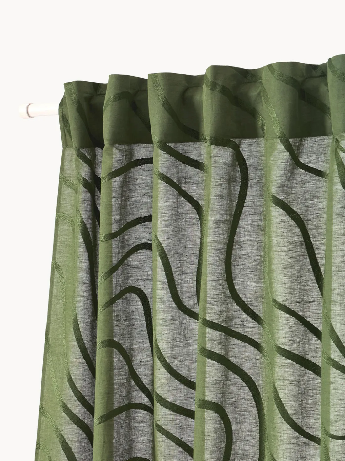 Cortinas semitransparentes con lazos Lidia, 2 uds.