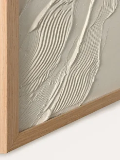 Cuadro en lienzo enmarcado pintado a mano Beige Heritage