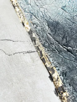 Cuadro en lienzo pintado a mano Golden Blue I