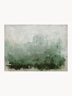 Cuadro en lienzo pintado a mano New Story, marco de madera