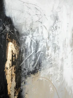 Cuadro en lienzo pintado a mano Noir, marco de madera