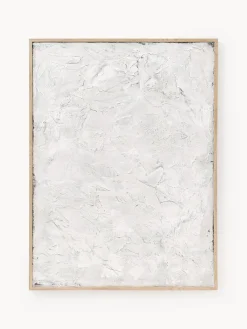 Cuadro en lienzo pintado a mano Simple Living, marco de madera