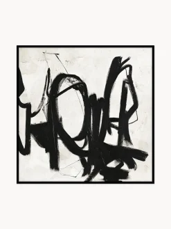 Cuadro en lienzo pintado a mano con marco de madera Playblack