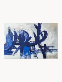 Cuadro en lienzo pintado a mano Blue Stroke