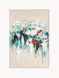 Cuadro en lienzo pintado a mano Hurricane, marco de madera