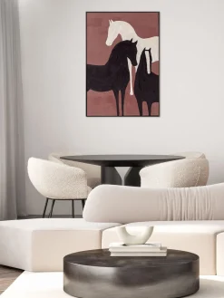 Cuadro en lienzo pintado a mano Blend, marco de madera