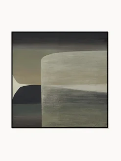 Cuadro en lienzo pintado a mano Kubrick, marco de madera