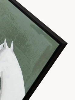 Cuadro en lienzo pintado a mano Contrast, marco de madera