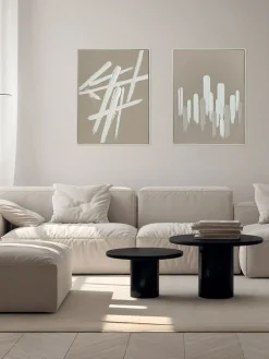 Cuadro en lienzo pintado a mano Cross, marco de madera